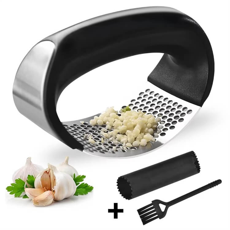3 In 1 Arc Shaped Kitchen Gadget Garlic Crusher To…