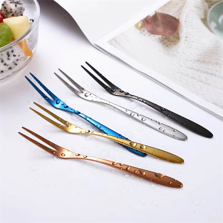 304 Stainless Steel Cutlery Silverware Forks Black Flatware Mirror Fruit Dinner Forks Stainless Steel For Hotel