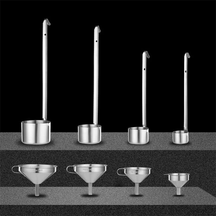 304 Wine Dispenser Stainless Steel Funnel Wine Carrier Measuring Device Jam Large Metal Funnel