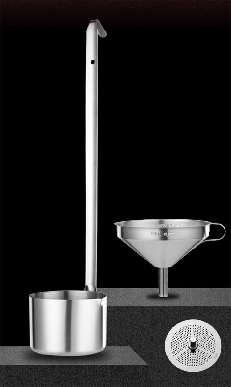 304 Wine Dispenser Stainless Steel Funnel Wine Carrier Measuring Device Jam Large Metal Funnel