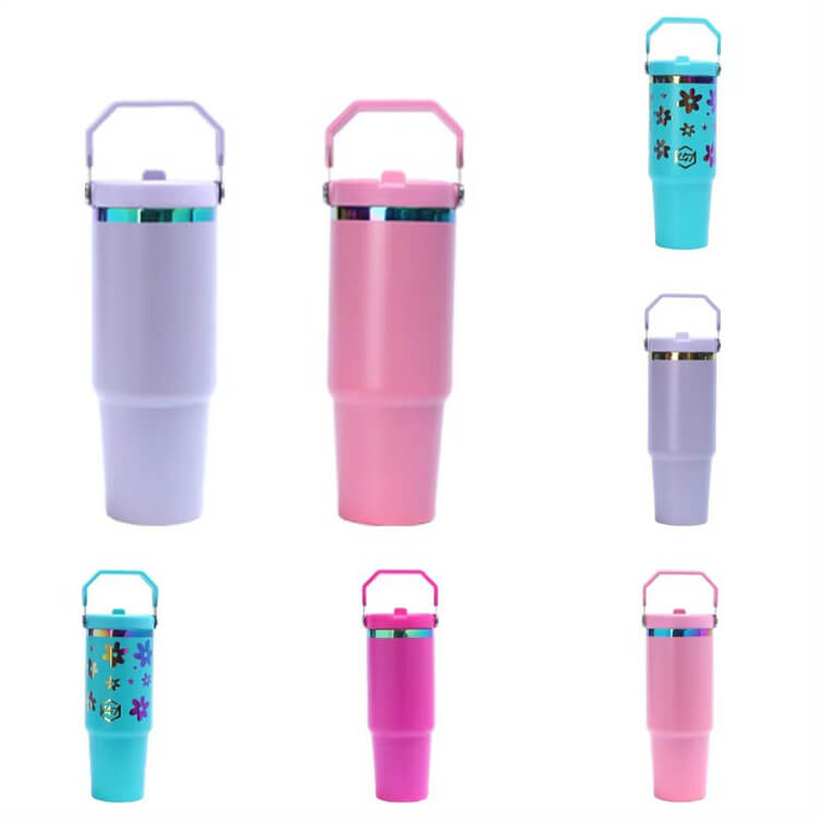 30oz Sublimation Car Stainless Steel Tumblers Vacuum Double Layer Thermos Outdoor Portable Suction Metal Cups