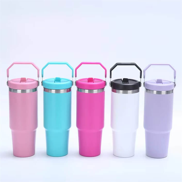 30oz Sublimation Car Stainless Steel Tumblers Vacuum Double Layer Thermos Outdoor Portable Suction Metal Cups