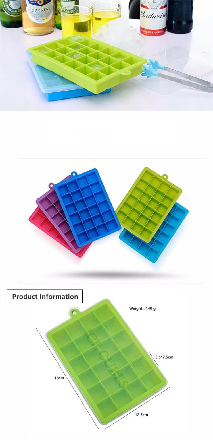 3D Shaped Silicone Ice Cube Tray Ice Cube Mold With Lid Small Ice Block Mold Chocolate Cube