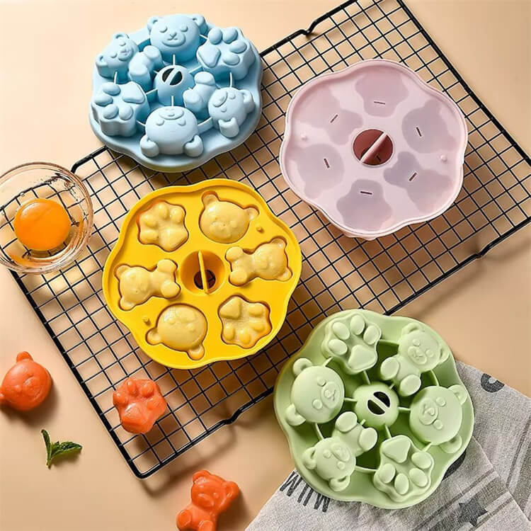 6 Holes Bear And Dog Claw Shaped Ice Cream Mold Fo…