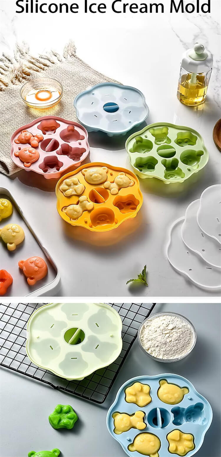 6 Holes Bear And Dog Claw Shaped Ice Cream Mold For Chocolate Cake Jelly Pudding Handmade Candy Making Ice Cream Sandwich Mold