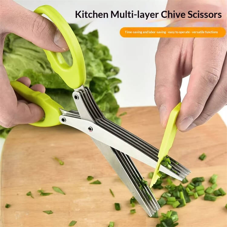 Cooking Tools Multi-Functional Herb Scissor Stainless Steel Kitchen Cutter 3/5 Layers Scallion Herb Cutting Scissors