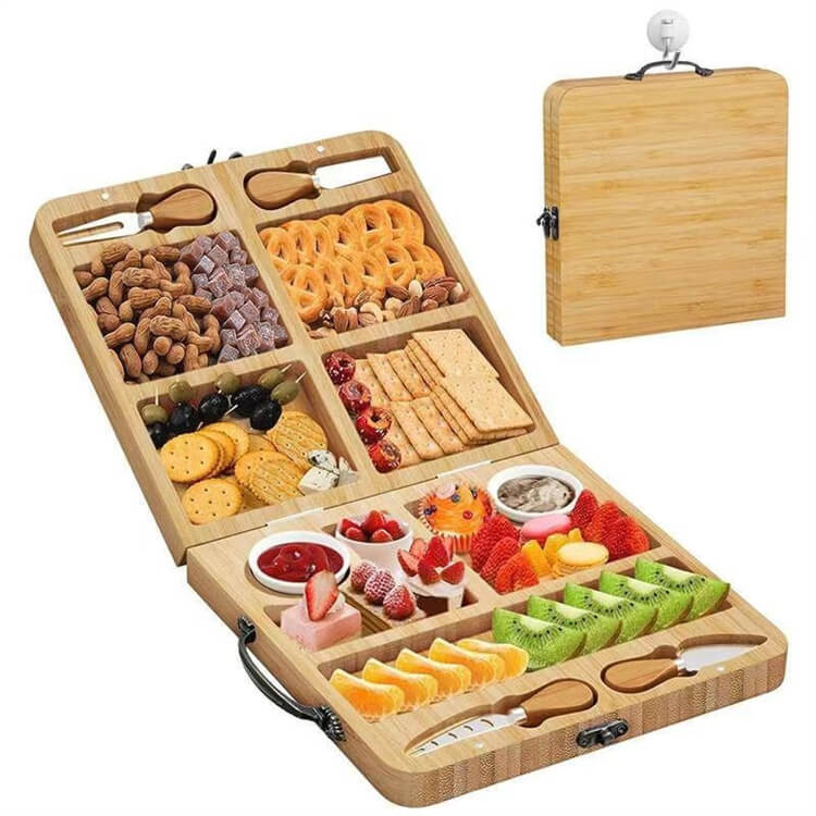 Custom Logo Wooden Chopping Blocks Cheese Board Rectangular Square Round Meat Deli Cheese Tray