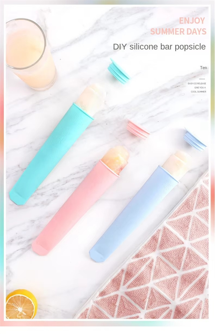 Easy Squeeze Reusable Silicone Ice Cream Cup Popsicle Molds Small Ice Cream Cups With Lids Diy Molds