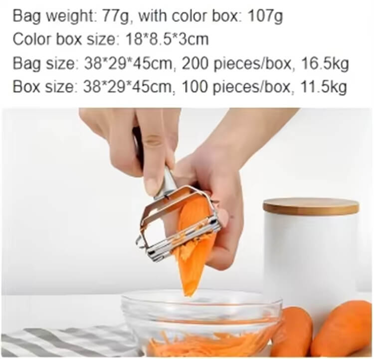 German Stainless Steel Fruit Peeler Dual-Head Kitchen Slicer 2-In-1 Effortless Fruit And Vegetable Peeler Shredder Creative