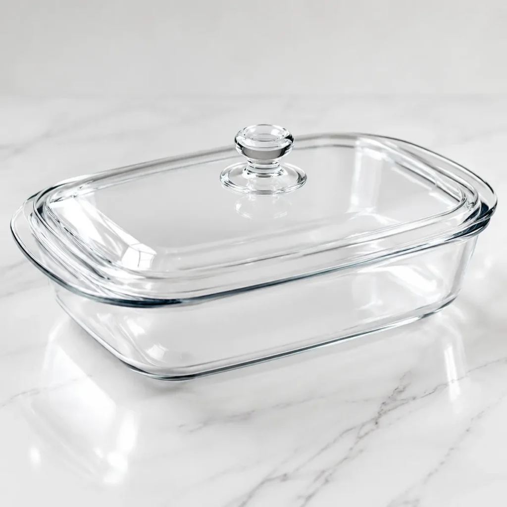 Borosilicate glass baking dish with glass lid for wholesale