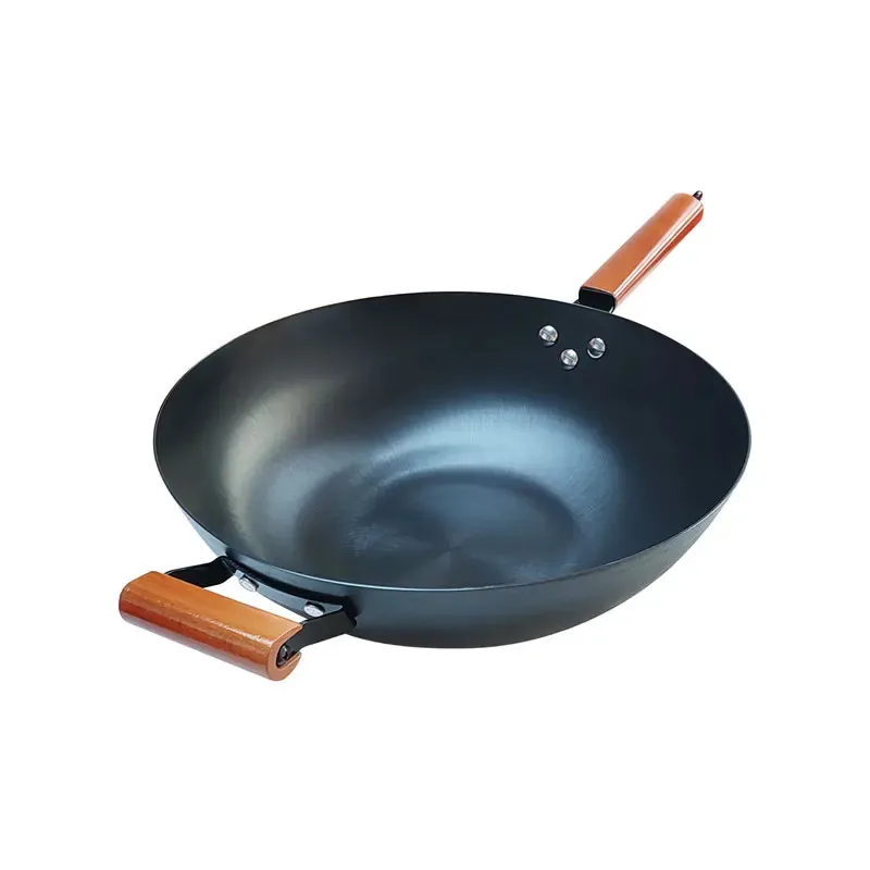 Carbon steel frypan and wok pan set with non-stick coating for wholesale supply