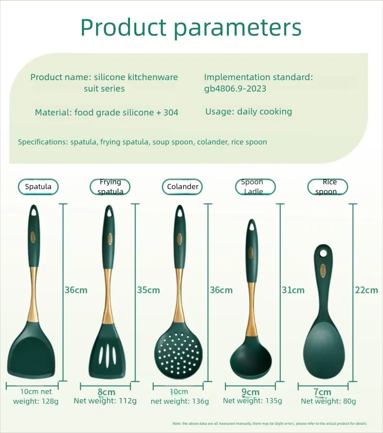 Premium non-stick silicone kitchen utensil tool set for retail kitchenware programs