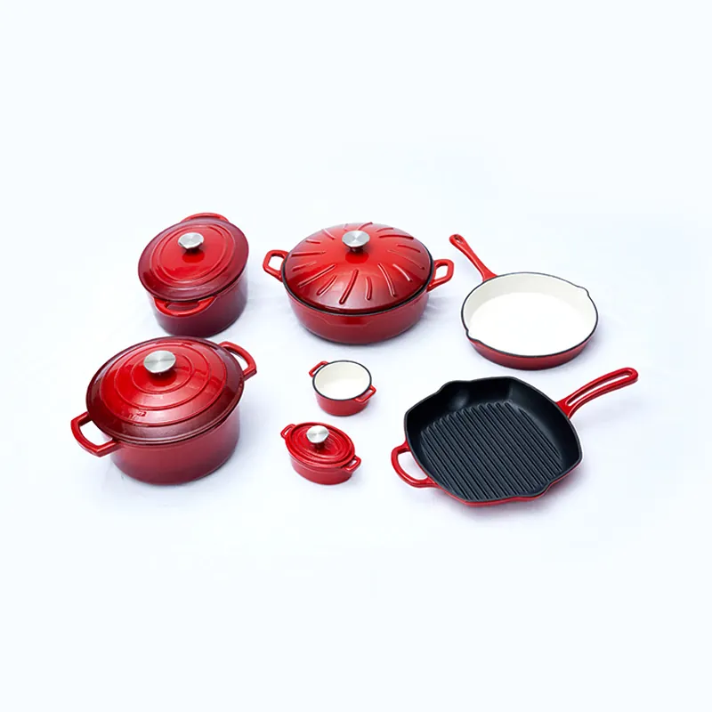 Enamel cast iron non-stick cookware pots from a kitchenware factory