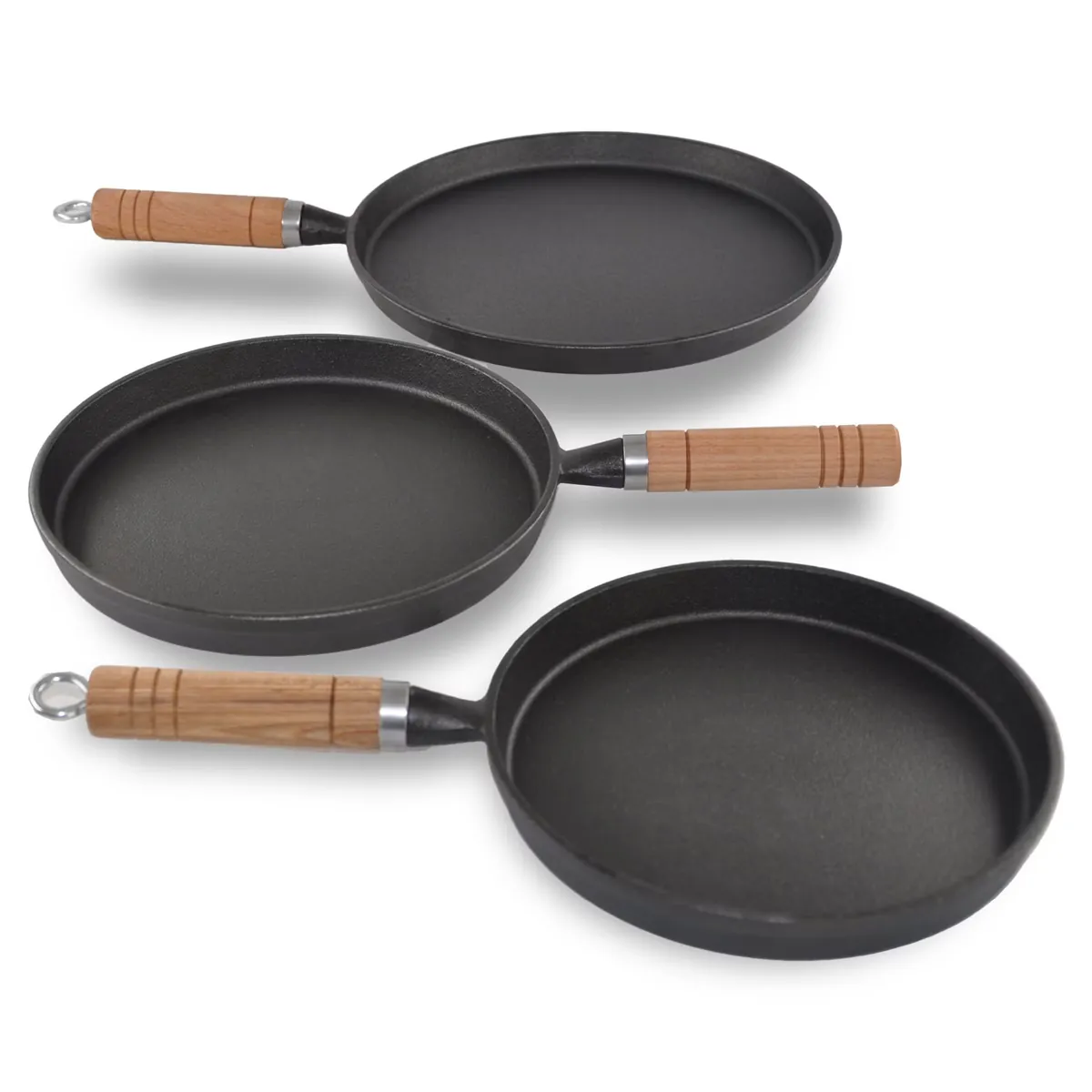 Premium non-stick frying pan set with vegetable oil coating for retail