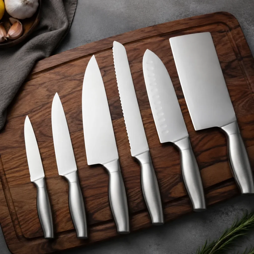 Six piece stainless steel kitchen knife set for wholesale