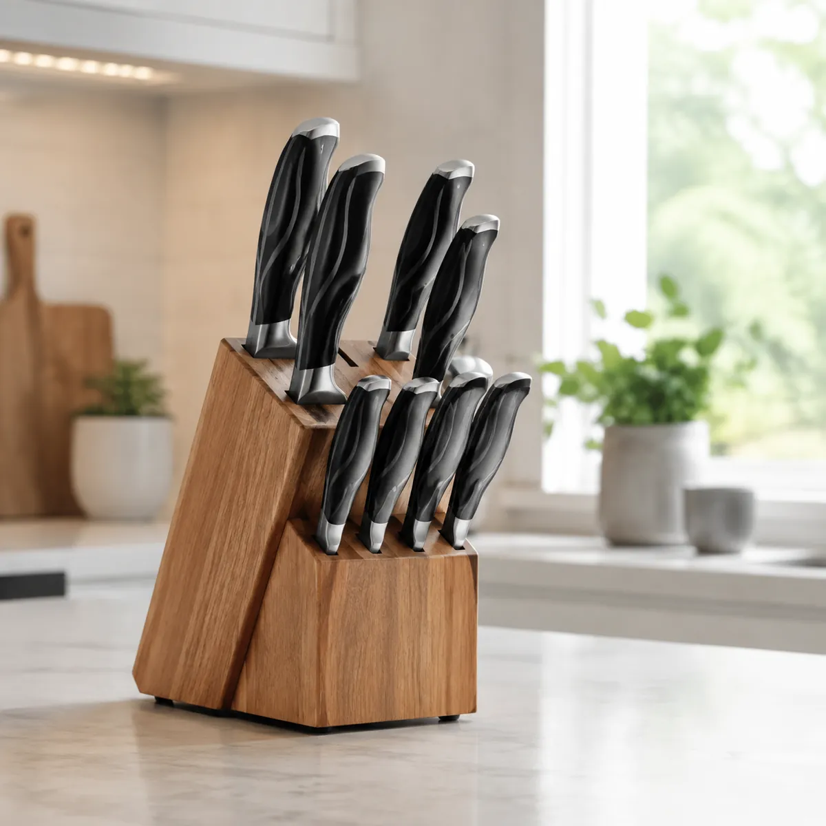 Kitchen knife set with different blade shapes for wholesale buyers
