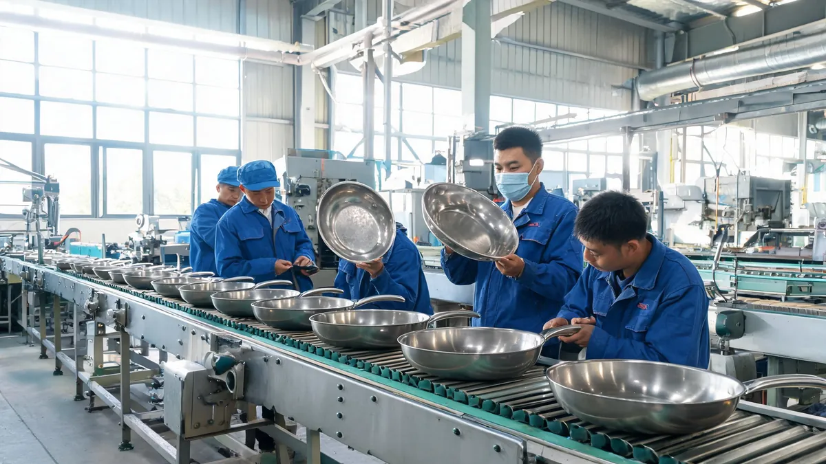 Comparing kitchenware supplier documents and samples - illustrative