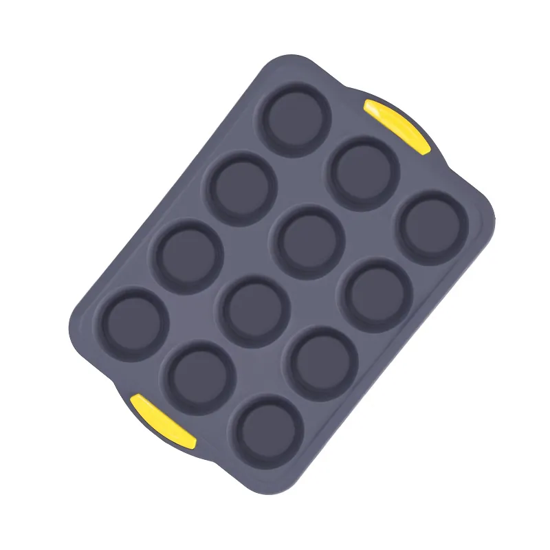 Silicone muffin pan with metal reinforced frame for baking