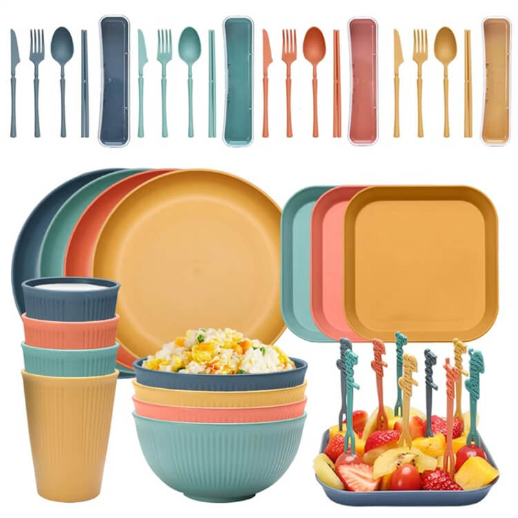 Lightweight Unbreakable Wheat Straw Camping Dishes