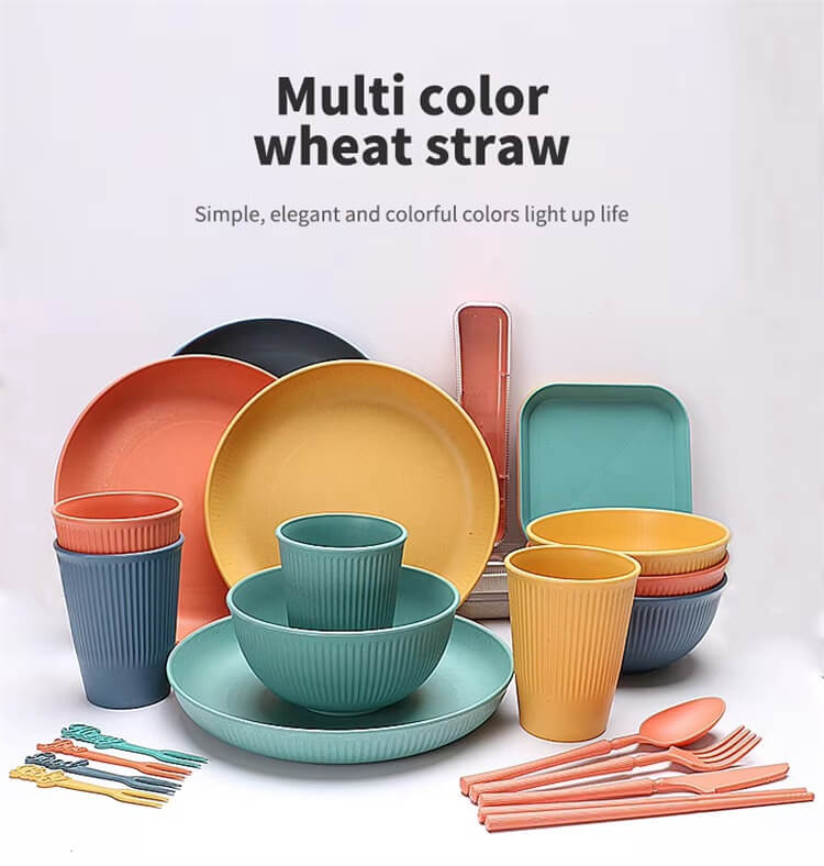 Lightweight Unbreakable Wheat Straw Camping Dishes
