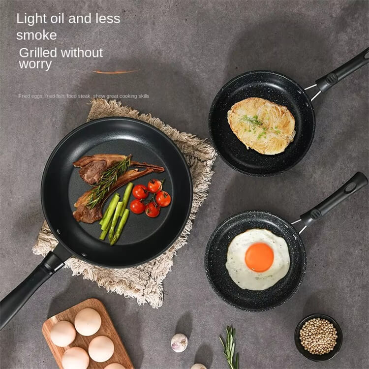 Maifan Stone Aluminum Non-Stick Cast Iron Skillet Bakelite Handle 3-4L Capacity Sustainable Design Cast Iron Frying Pan