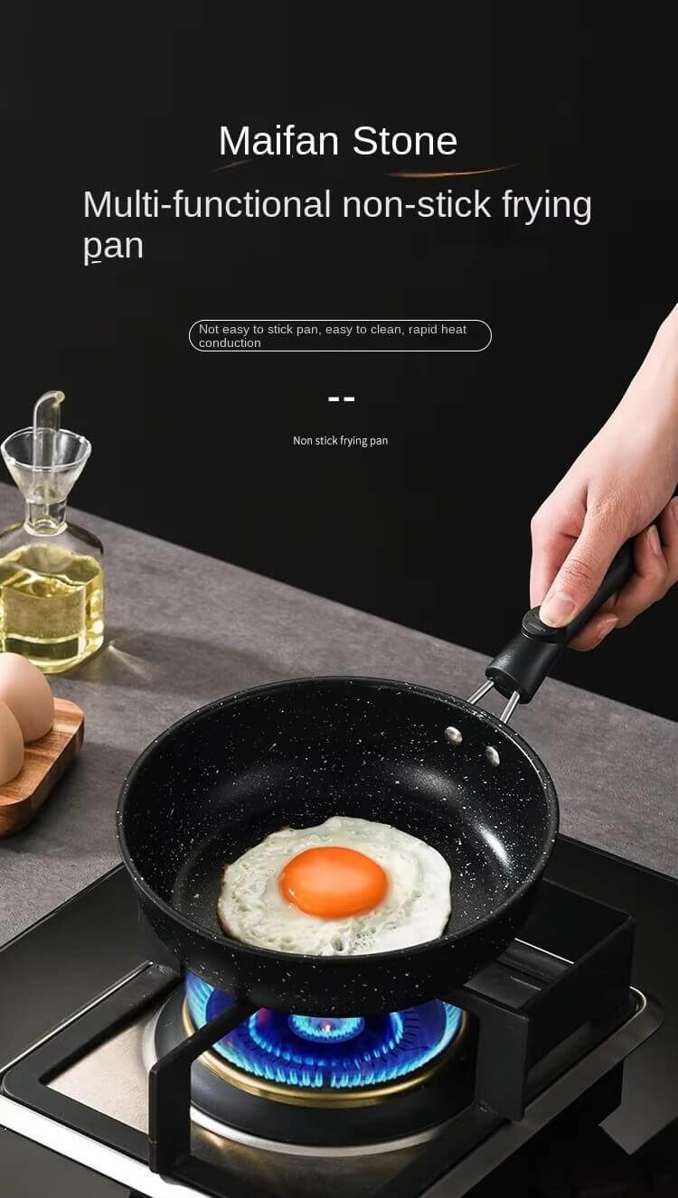 Maifan Stone Aluminum Non-Stick Cast Iron Skillet Bakelite Handle 3-4L Capacity Sustainable Design Cast Iron Frying Pan
