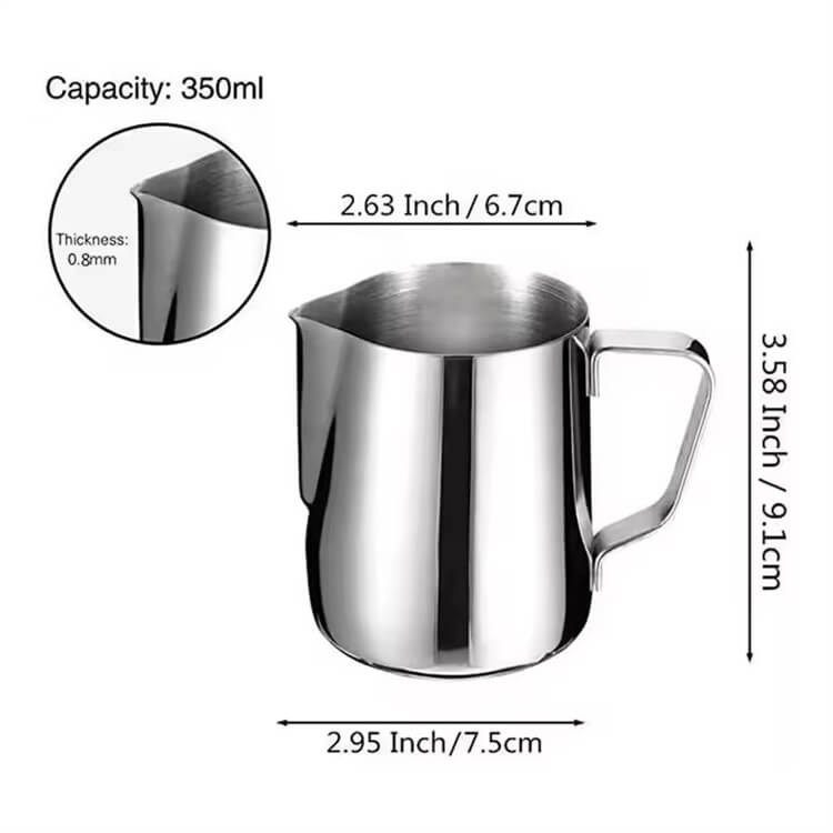 Milk Frothing Pitchers Stainless Steel Cup Metal Coffee Steamer Cups For Espresso Cappuccino Latte Inside Home
