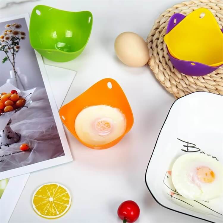 Non Stick Colorful Egg Poacher Cup Silicone Egg Co…