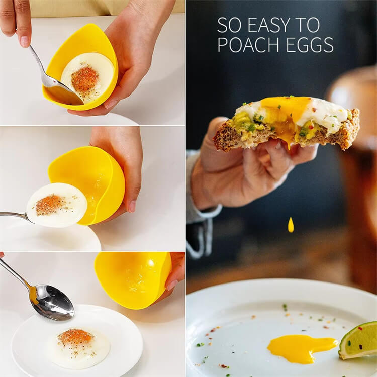 Non Stick Colorful Egg Poacher Cup Silicone Egg Cooker Heat Resistant Egg Boiler Cooker For Cooking Tool