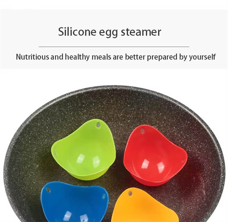 Non Stick Colorful Egg Poacher Cup Silicone Egg Cooker Heat Resistant Egg Boiler Cooker For Cooking Tool