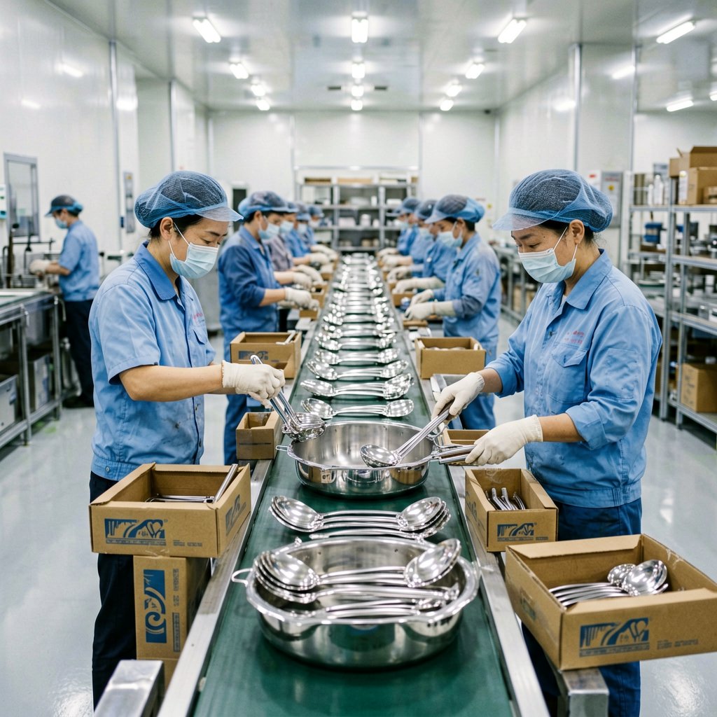 stainless steel cookware wholesale packaging and traceability detail