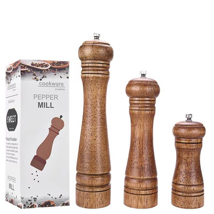 Round Ball 5 8 10 Inch Manual Pepper Grinder Wood …
