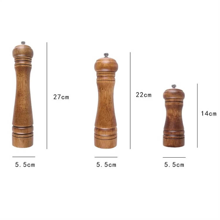 Round Ball 5 8 10 Inch Manual Pepper Grinder Wood Mini Cumin Herb Mechanism Mill Spice Salt And Pepper Grinder Set