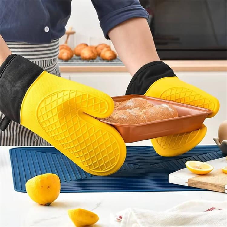 Silicone Non Slip Oven Gloves Heat Resistant Cooki…