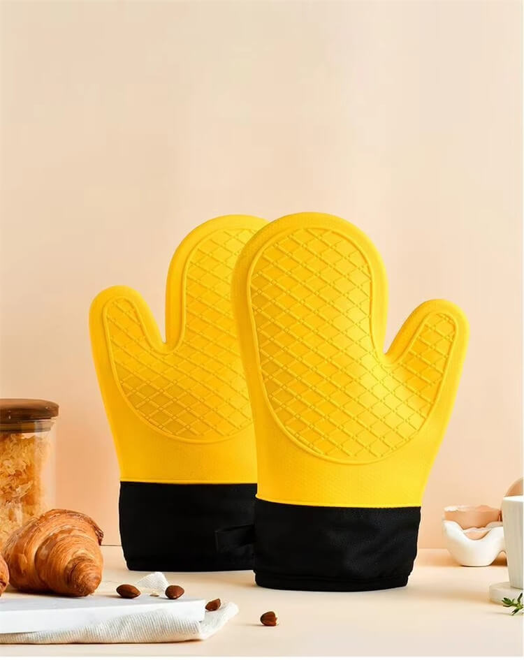 Silicone Non Slip Oven Gloves Heat Resistant Cooking Gloves Waterproof Bbq Kitchen Oven Gloves With Fingers