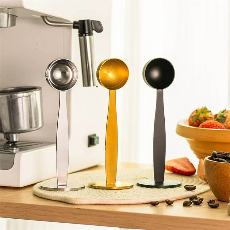 Stainless Steel Coffee Scoop 2-In-1 Dual-Use Espresso Coffee Measuring Spoon For Home & Commercial Use