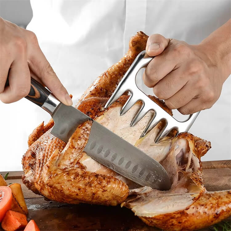 Stainless Steel Eco-Friendly Claws For Meat Dishwasher Safe Bear Claw Meat Shredder Forks 2-Pack For Barbecue